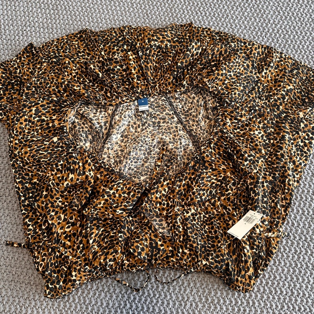 Old Navy Leopard Print Midi Dress in Brown and Black - Picture 5 of 14